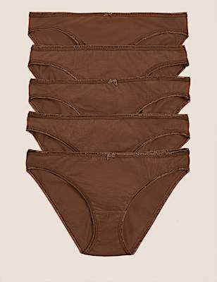 5pk Cotton Rich Low Rise Bikini Knickers