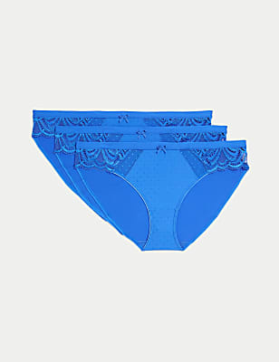3pk Amelia Lace Bikini Knickers