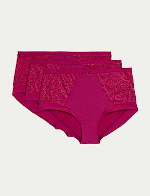 3pk Amelia Lace High Rise Shorts