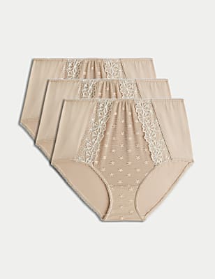 3pk Daisy Embroidery Full Briefs