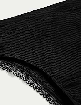 Cotton Rich Rib Brazilian Knickers