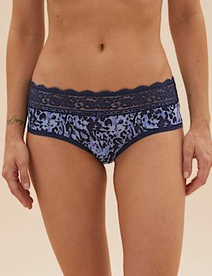Printed Low Rise Knicker Shorts