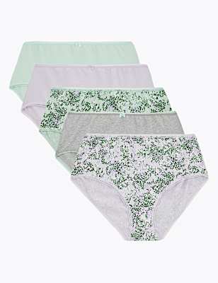 5 Pack Cotton Rich Floral Midi Knickers