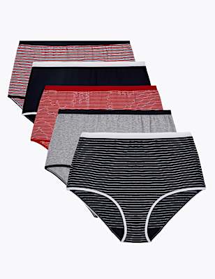 5pk Cotton Lycra® Striped Full Briefs