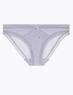 Spot Mesh Sparkle Bikini Knickers