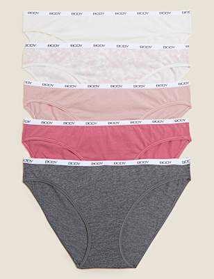 5pk Supima Cotton Body Logo Low Rise Bikini Knickers