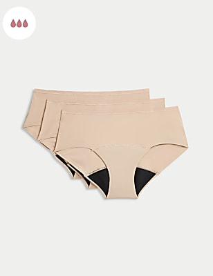 3pk No VPL Heavy Absorbency Period Knicker Shorts