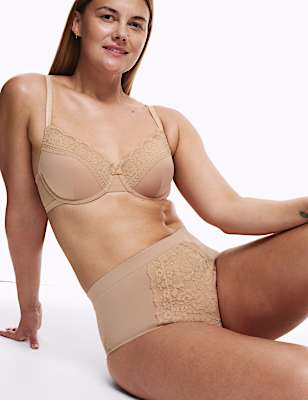 3pk Cotton Rich Lace Brazilian Stoma Knickers