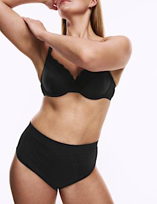 3pk Cotton Rich Lace High Waisted Stoma Thongs