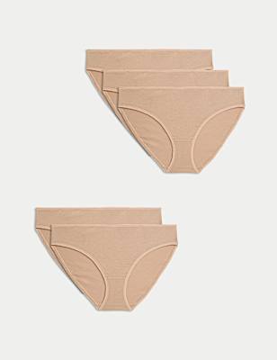5pk Pure Cotton Bikini Knickers