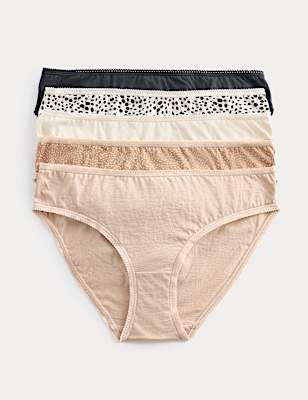 5pk Pure Cotton Bikini Knickers