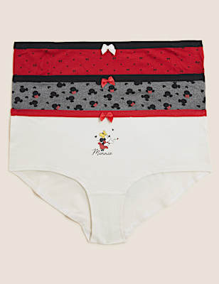 3pk Cotton Lycra&reg; Minnie Mouse&trade; Printed Knicker Shorts