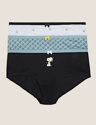 3pk Cotton Lycra&reg; Snoopy&trade; Printed Knicker Shorts