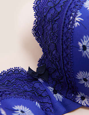 Lace Trim Wired Full Cup Bra