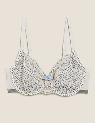 Lace Trim Wired Full Cup Bra A-E