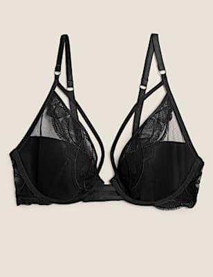 Calvi Embroidery Wired Plunge Bra A-E