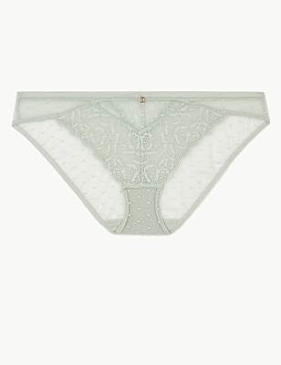 Mesh & Lace Bikini Knickers