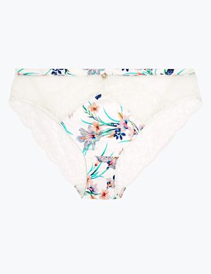 Silk & Lace Exotic Floral High Leg Knickers