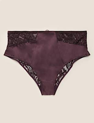 Satin High Waisted Brazilian Knickers