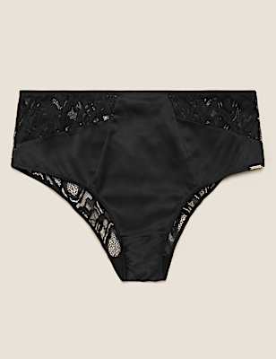 Satin High Waisted Brazilian Knickers