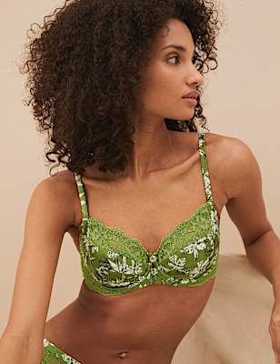 Nerine Silk Print Wired Balcony Bra A-E