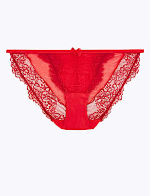 Layered Lace Side Strap Bikini Knickers