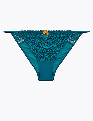 Leopard Lace Tanga Brazilian Knickers