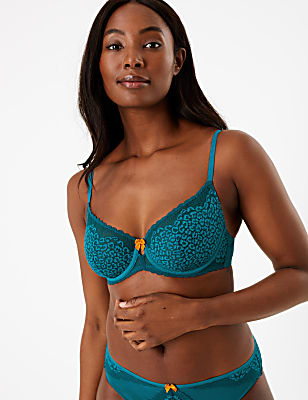 Leopard Lace Non-Padded Balcony Bra B-G