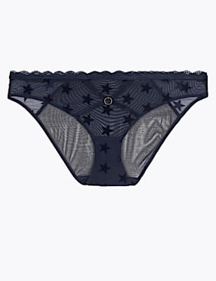 Star Flock Bikini Knickers