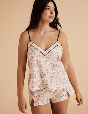 Floral Tattoo Print Cami Set