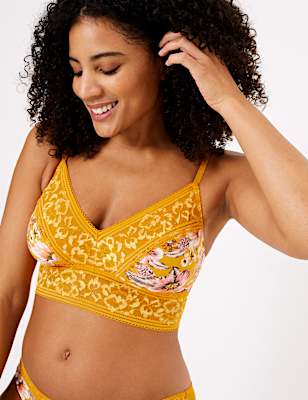 Tropical Print Triangle Bralette