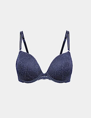 Ida Lace Wired Push-Up Plunge Bra (A-E)