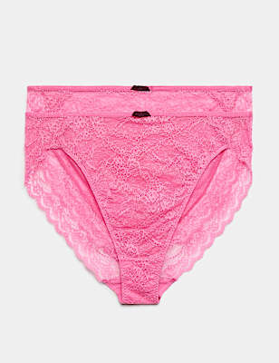 2 Pack Ida Lace High Leg Knickers
