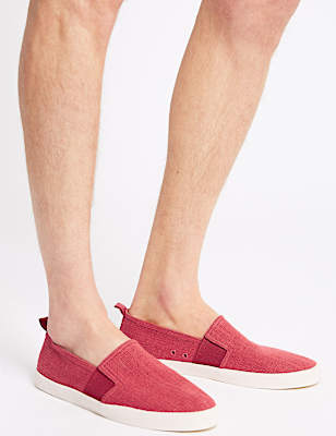Canvas Slip-on Pump Shoes