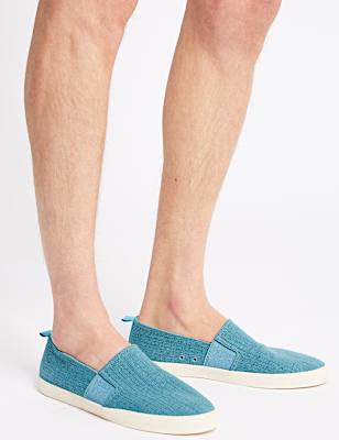 Canvas Slip-on Pump Shoes