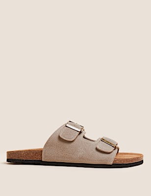 Suede Slip-On Sandals
