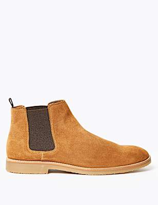Suede Crepe Sole Chelsea Boots