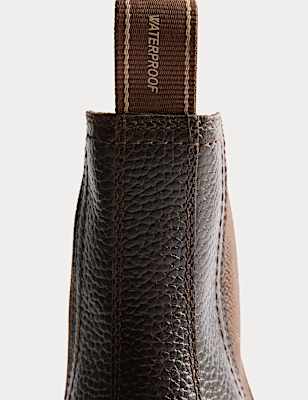 Leather Waterproof Pull-On Chelsea Boots