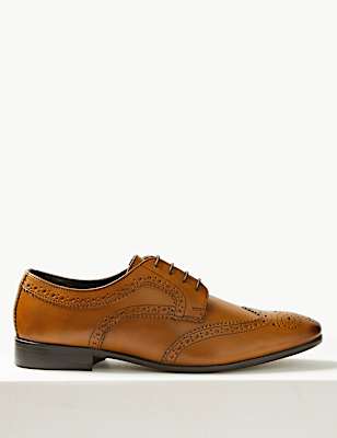 Leather Almond Toe Brogues