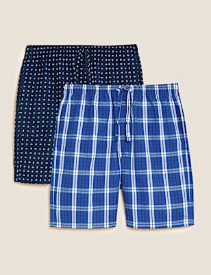 2pk Pure Cotton Printed Pyjama Shorts