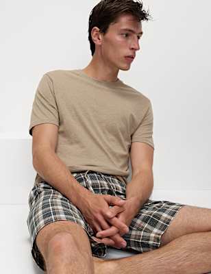 Pure Cotton Neutral Checked Pyjama Set