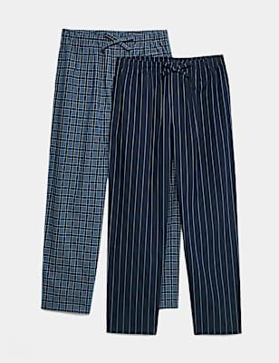 Pack Of Two Cotton Pyjama Bottoms