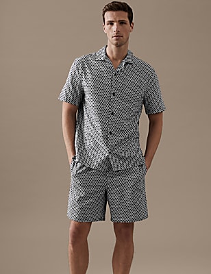 Cotton Rich A Print Pyjama Shorts