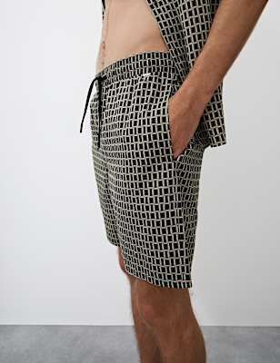 Cotton Rich Printed Pyjama Shorts