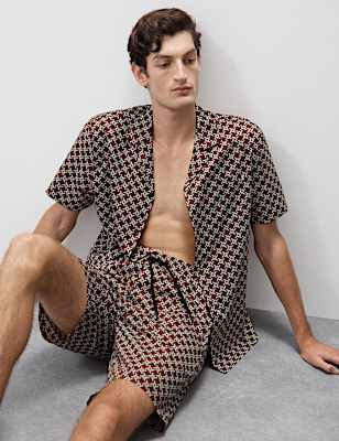 Cotton Rich Geometric Print Pyjama Shorts