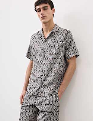 Cotton Rich Printed Pyjama Top