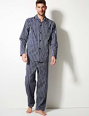 Cotton Blend Striped Pyjama Set