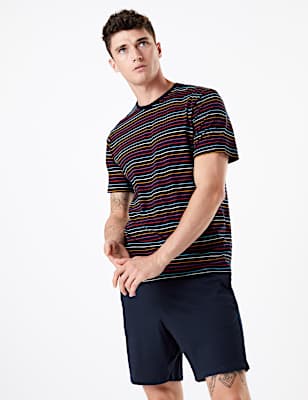 Pure Cotton Striped Pyjama Shorts Set