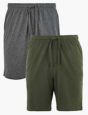 2 Pack Pure Cotton Jersey Pyjama Shorts