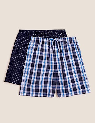 2 Pack Pure Cotton Pyjama Shorts